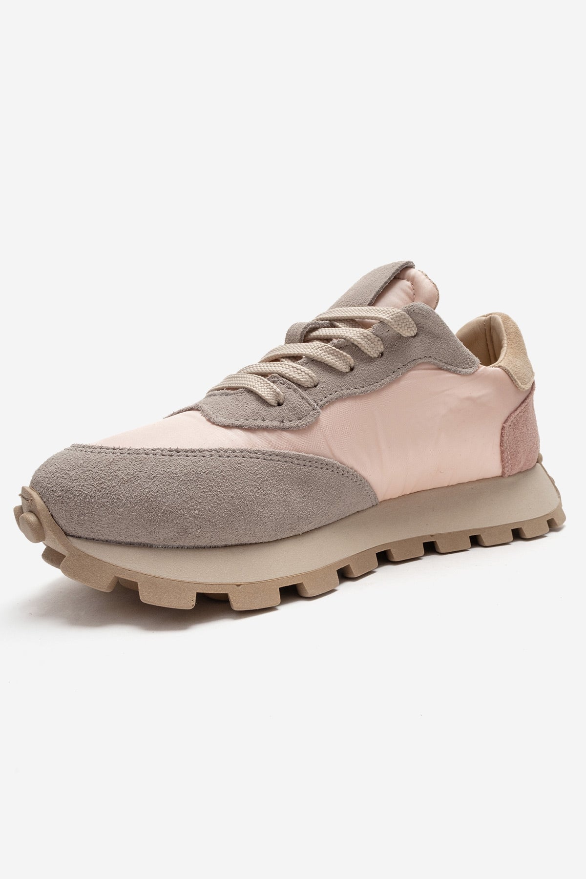 AMANDA - Gray Pink Genuine Leather Sneaker (Women)