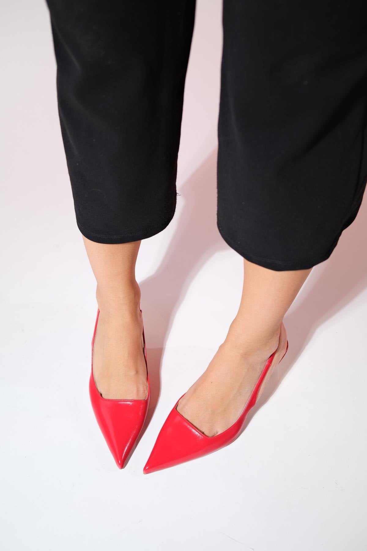 Marten - Red Pointed Toe Slingback Stiletto (Women)