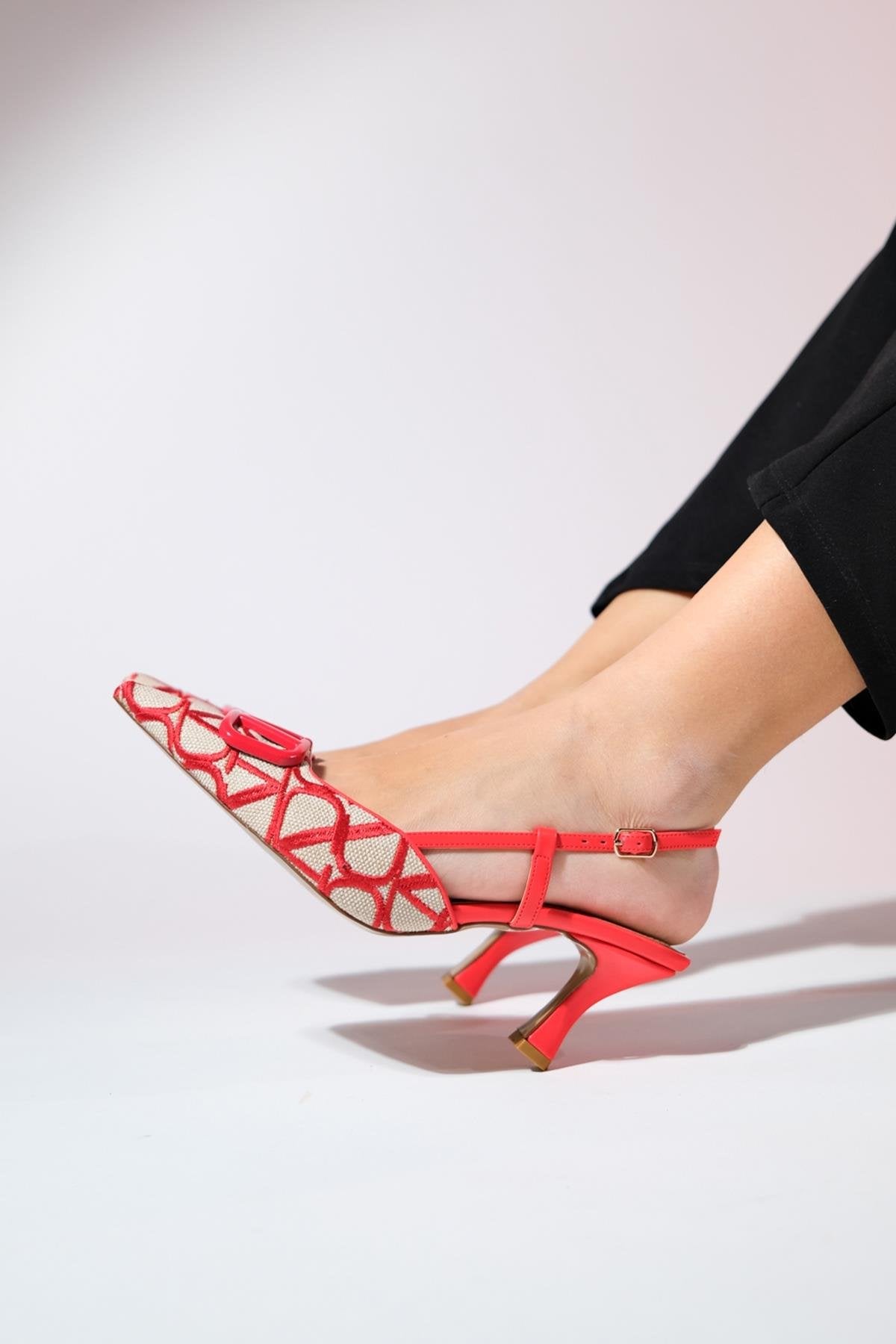 Boiro - Red Slingback Heeled Shoe (Women)