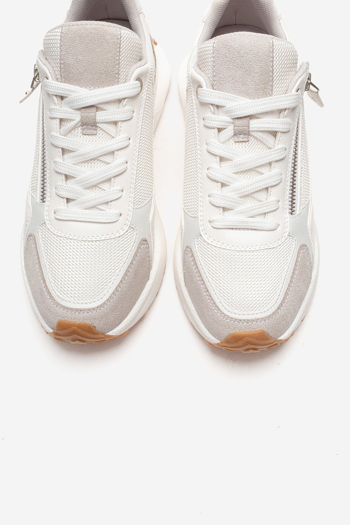 ROCCA - White Zip-Detail Genuine Leather Sneaker (Women)