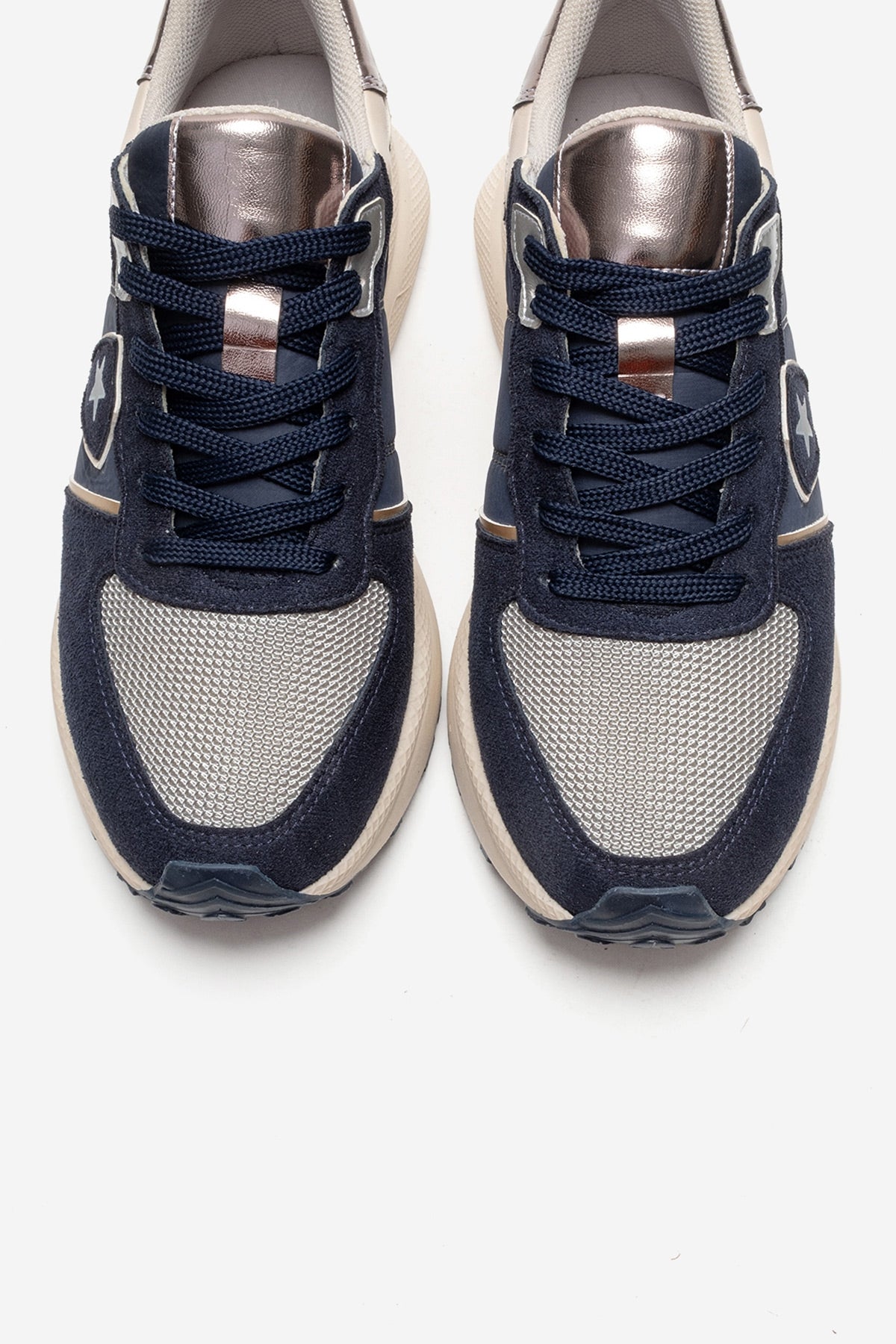 BIELLA - Navy Suede Genuine Leather Sneaker (Women)