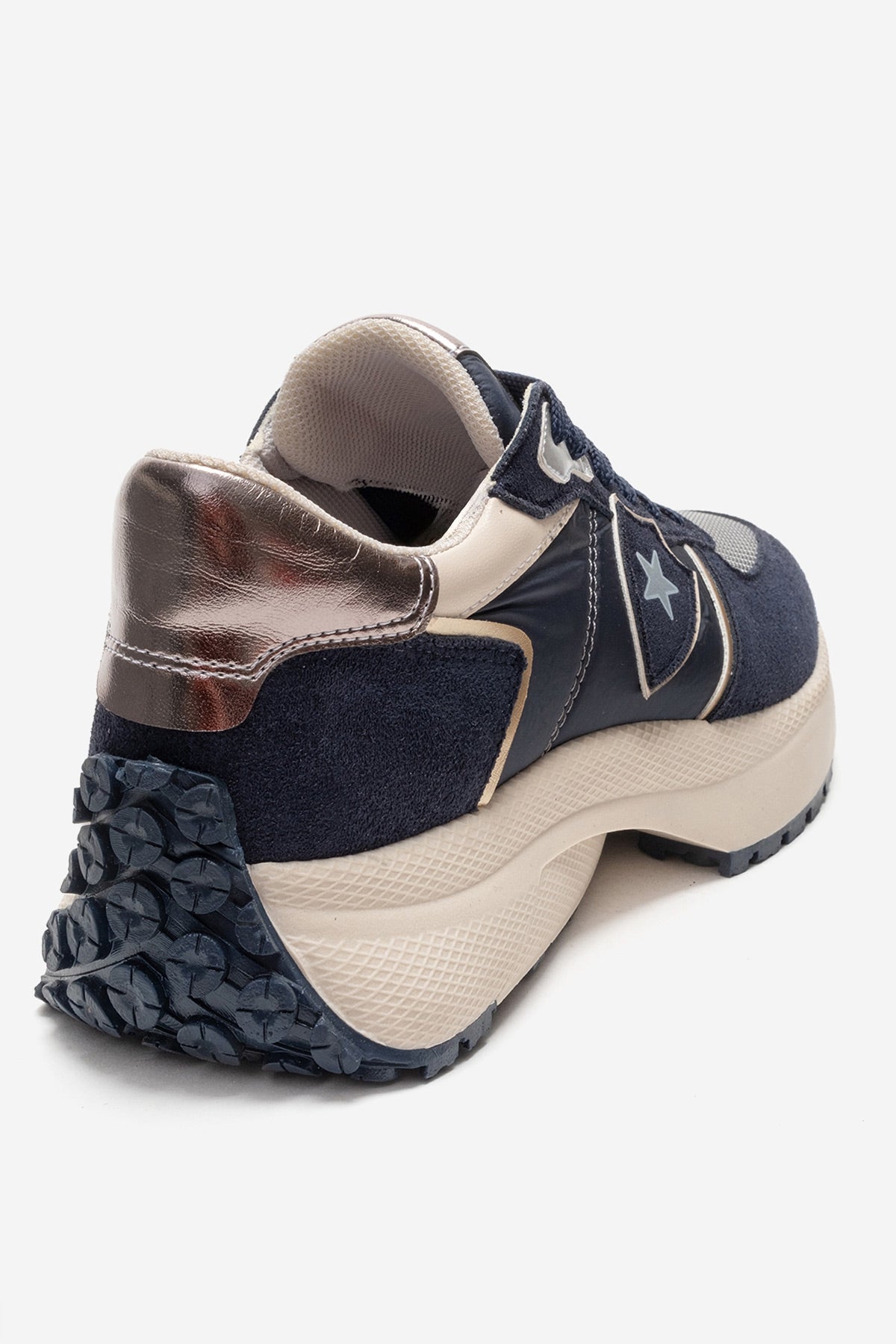 BIELLA - Navy Suede Genuine Leather Sneaker (Women)