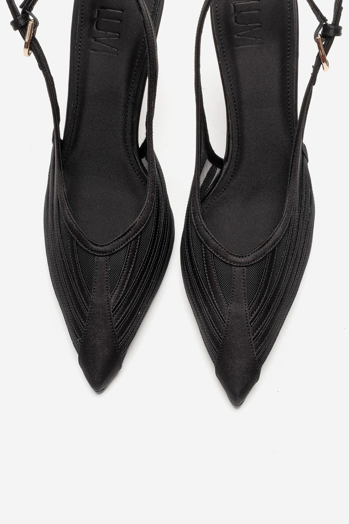 FAUNA - Black Satin Stiletto Pump (Women)