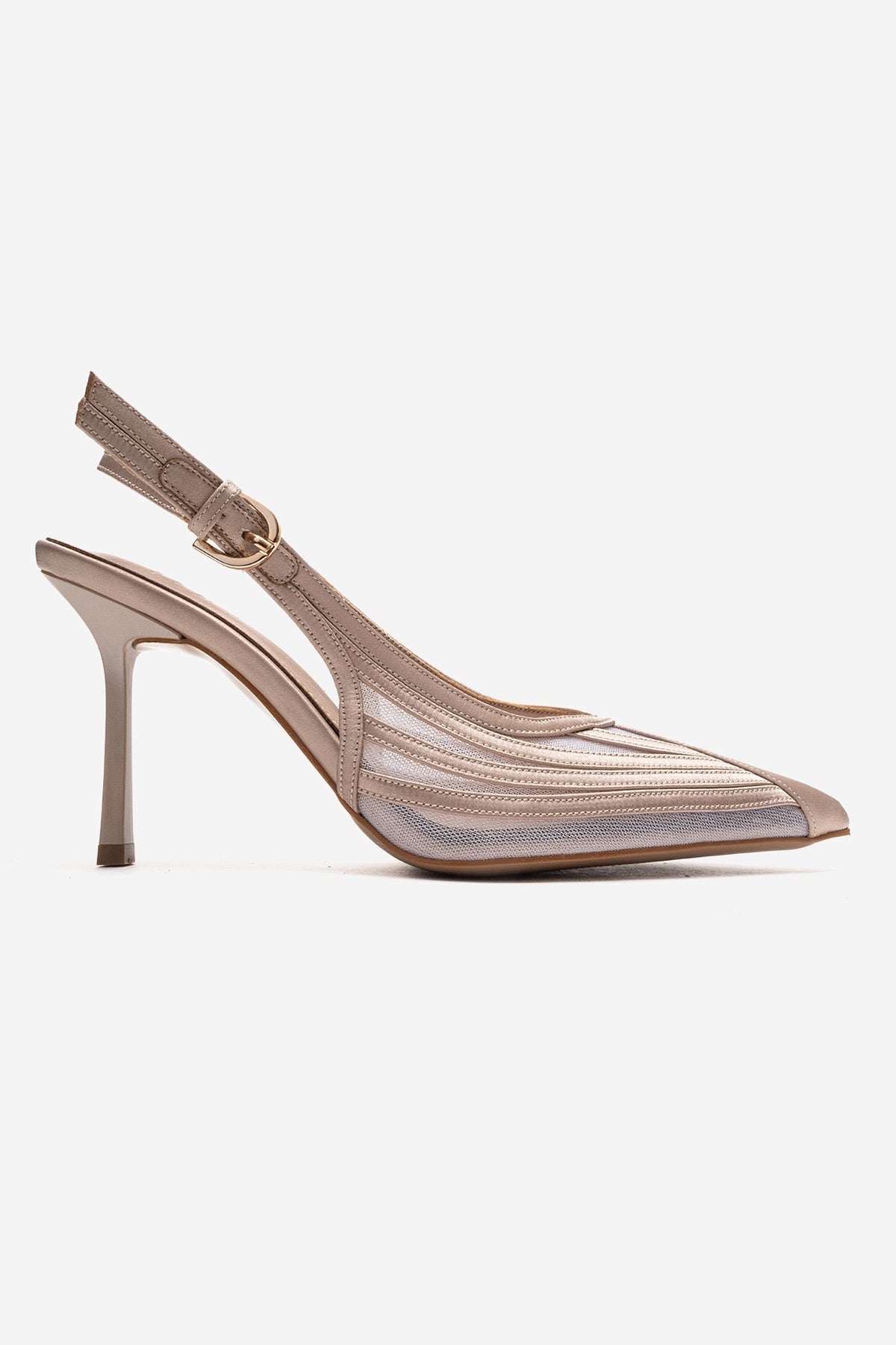 FAUNA - Beige Satin Stiletto Pump (Women)