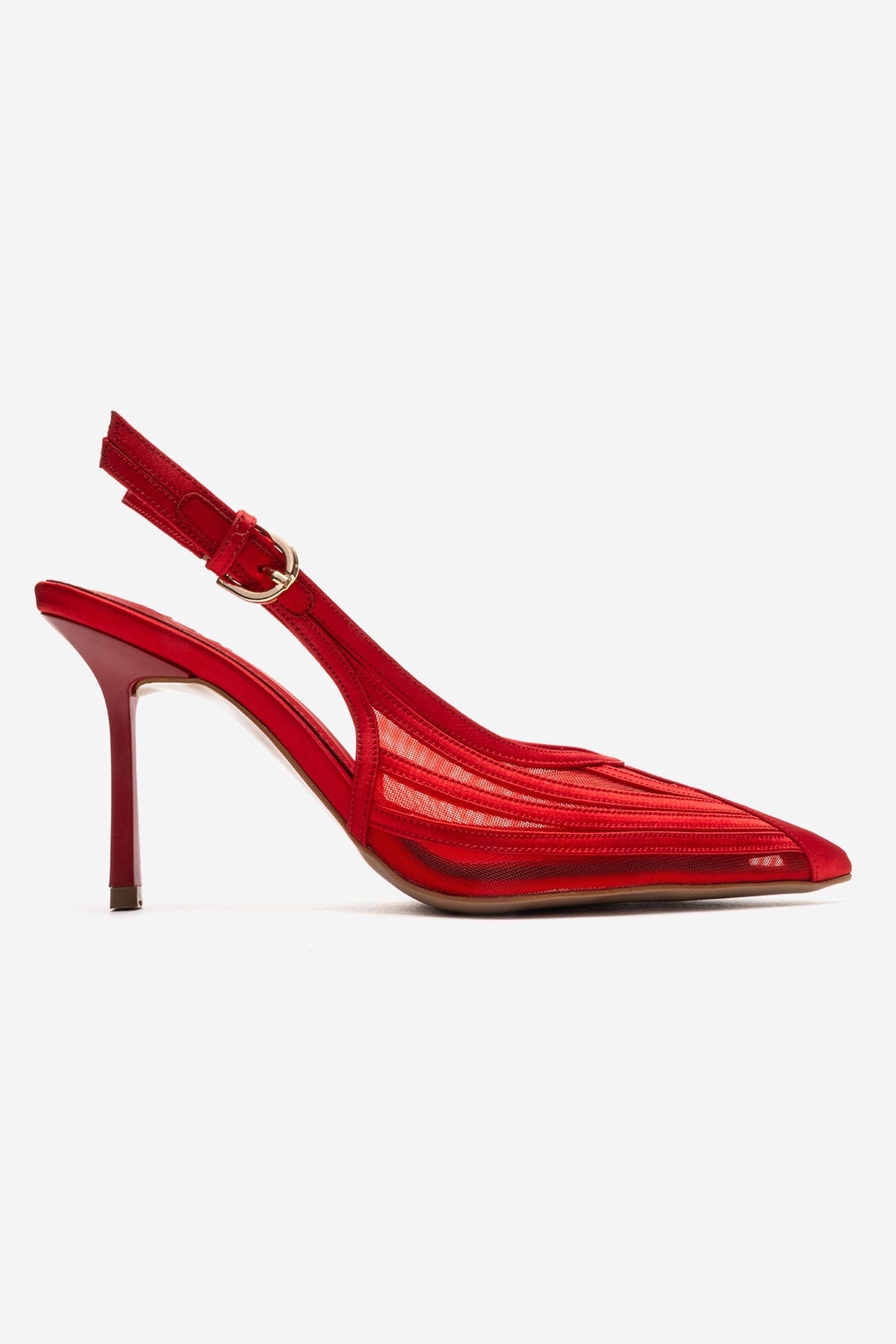 FAUNA - Red Satin Stiletto Pump (Women)