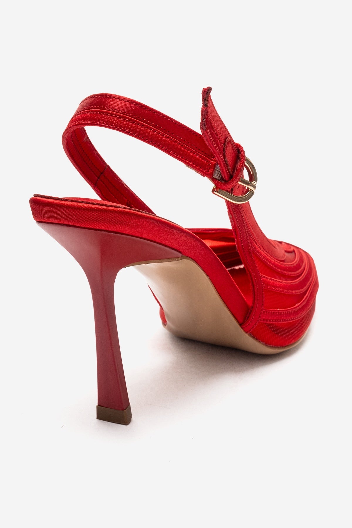 FAUNA - Red Satin Stiletto Pump (Women)