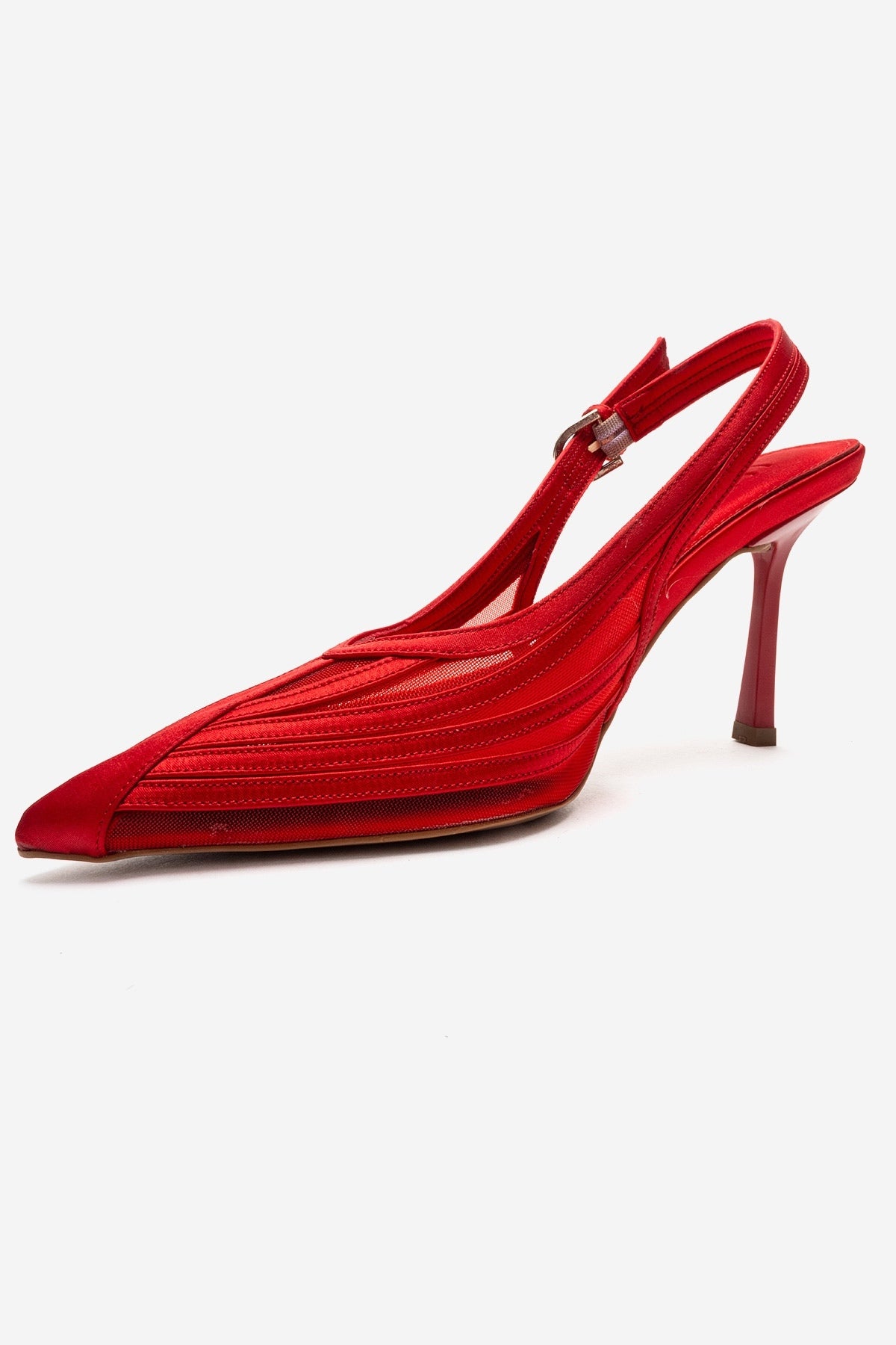 FAUNA - Red Satin Stiletto Pump (Women)