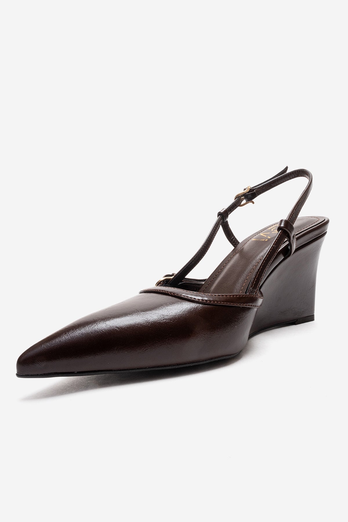 CELIA - Brown Block Heel Pointed Toe Shoe (Women)