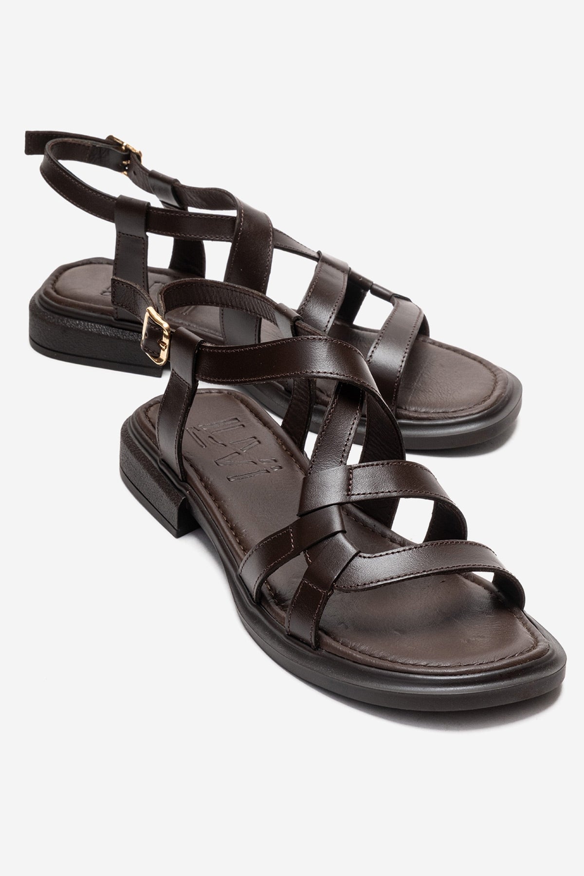 Laveda - Brown Genuine Leather Sandal (Women)