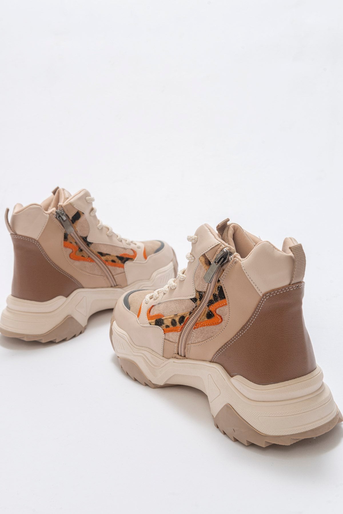 Olivia - Beige Patterned Sport Boot (Women)