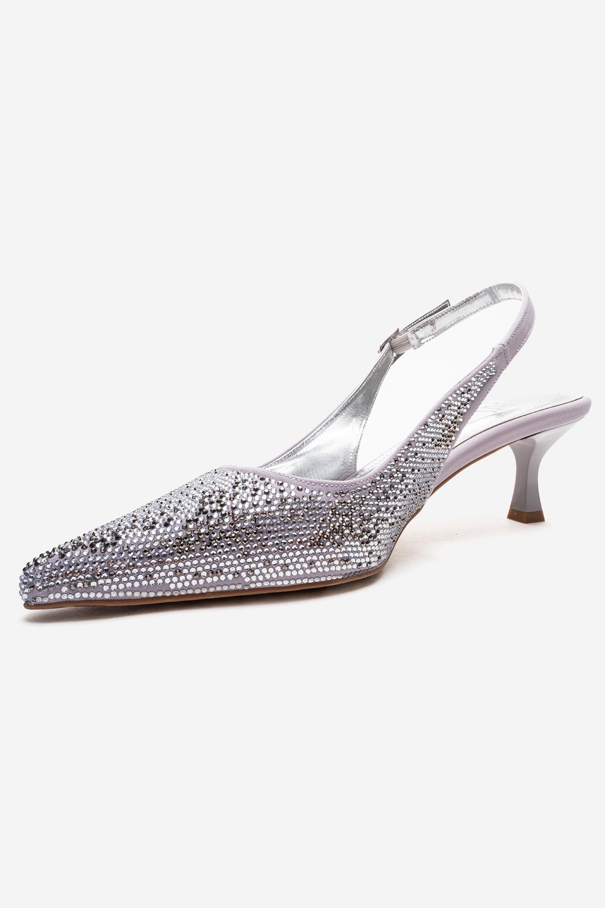 NELLA - Silver Jeweled Slingback Stiletto Pump (Women)