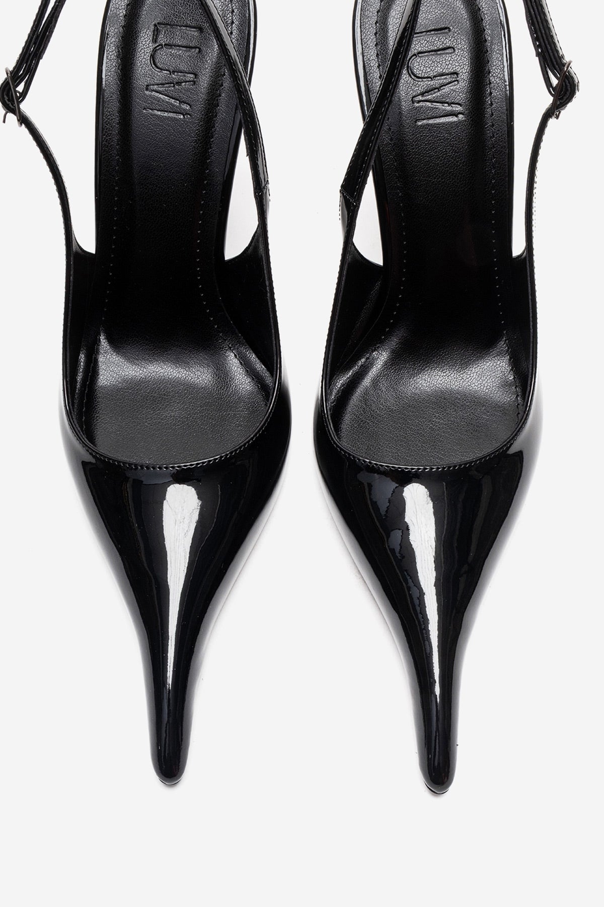 CANDY - Black Pointed Toe Slingback Stiletto Pump (Women)