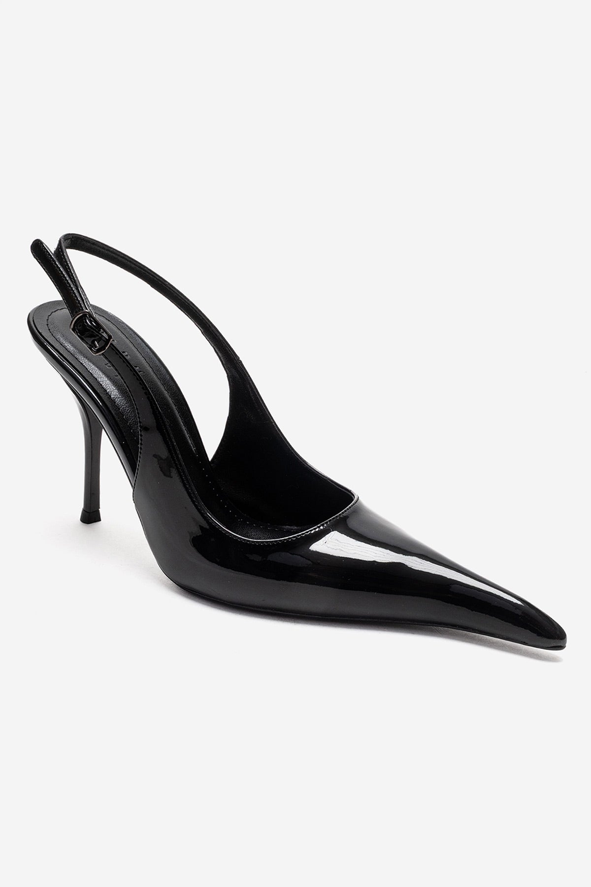 CANDY - Black Pointed Toe Slingback Stiletto Pump (Women)