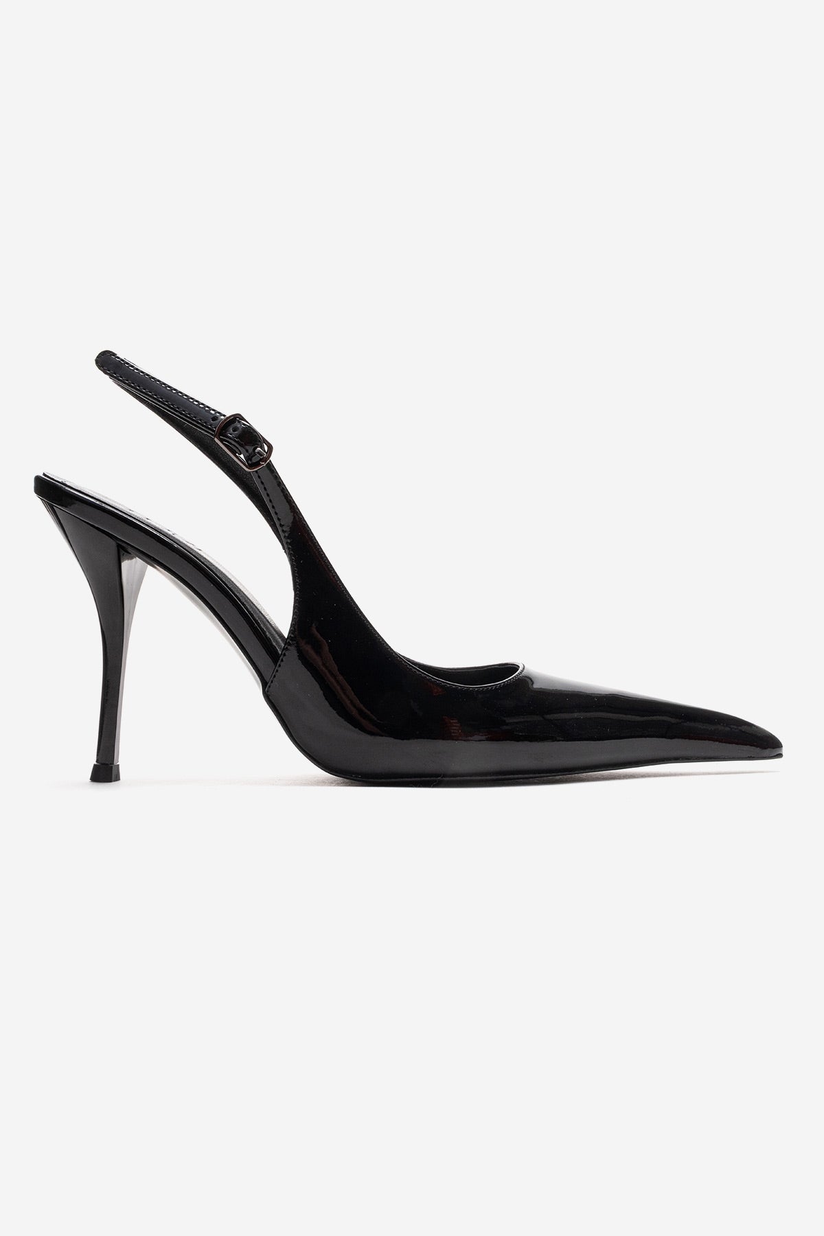 CANDY - Black Pointed Toe Slingback Stiletto Pump (Women)