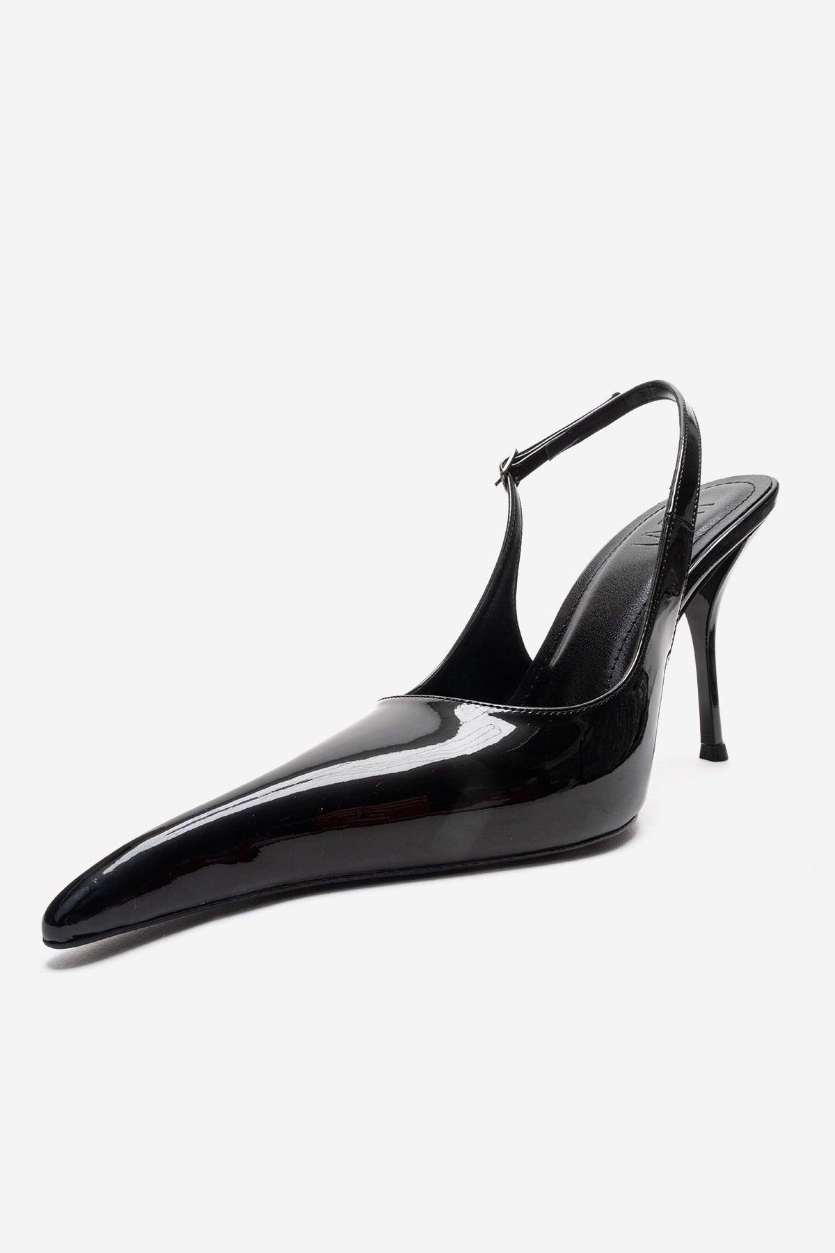 CANDY - Black Pointed Toe Slingback Stiletto Pump (Women)