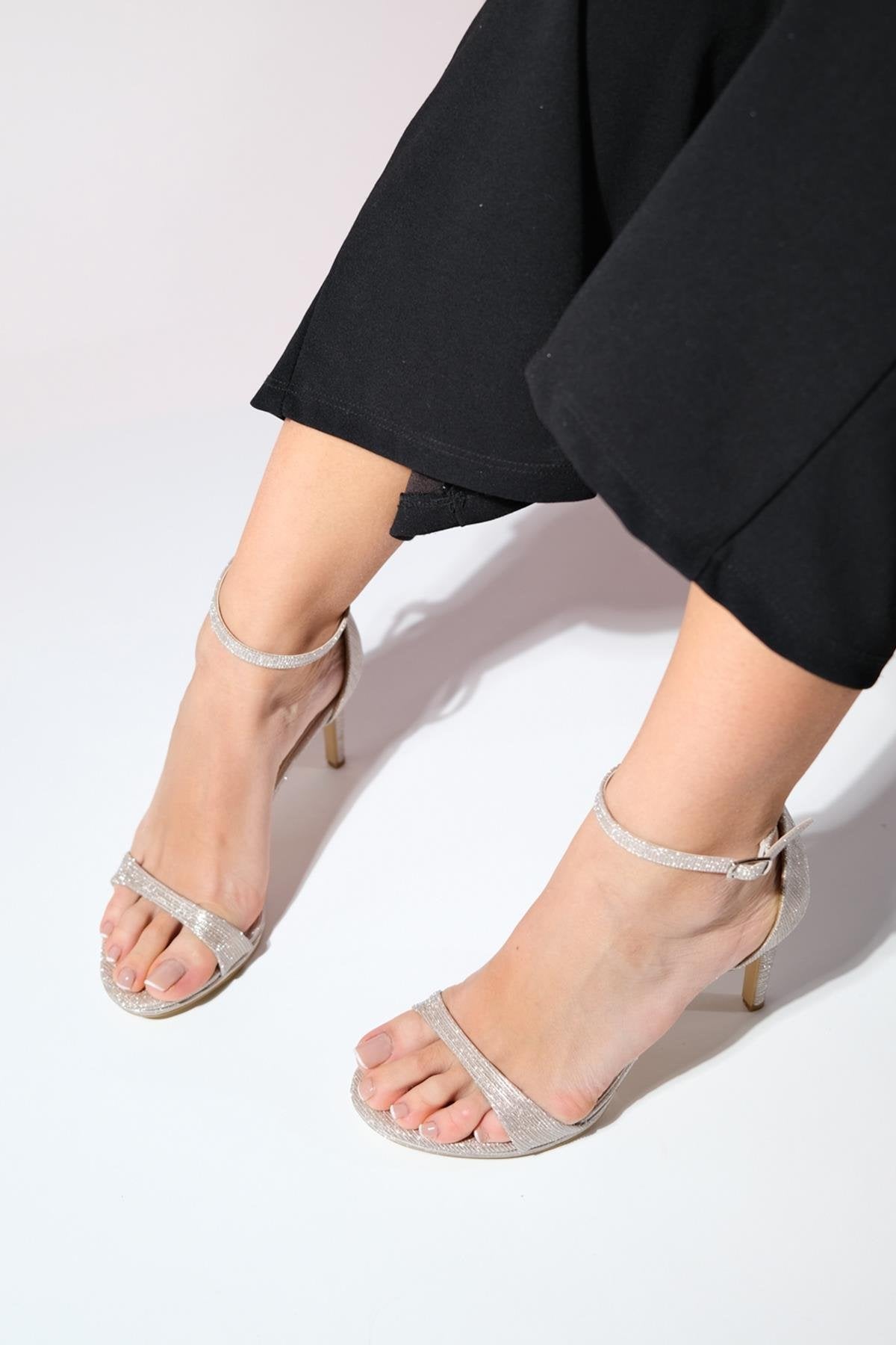 Bern - Gold Striped Platform Heel Evening Shoe (Women)