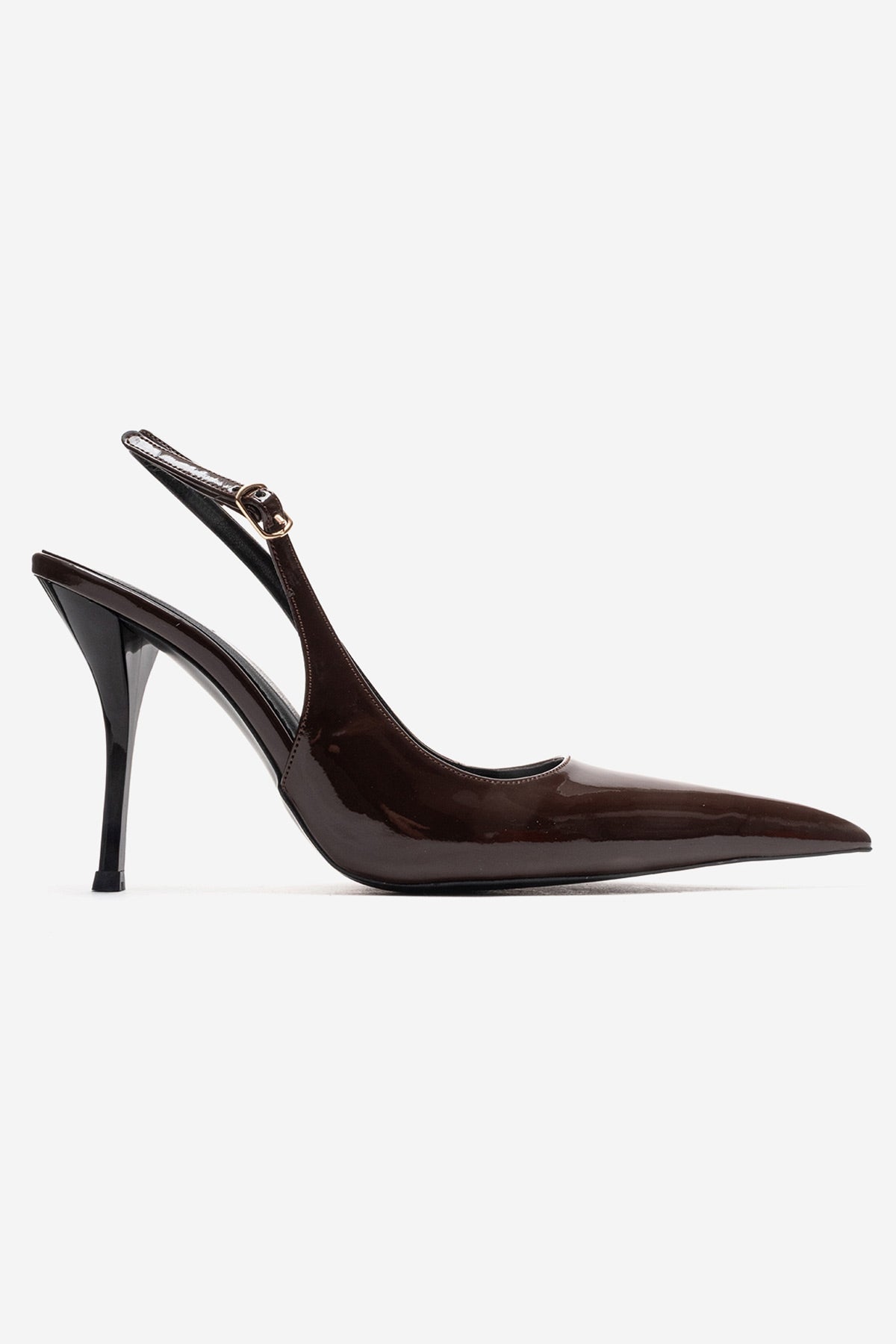 CANDY - Brown Genuine Leather Patent Pointed-Toe Stiletto Pump (Women)