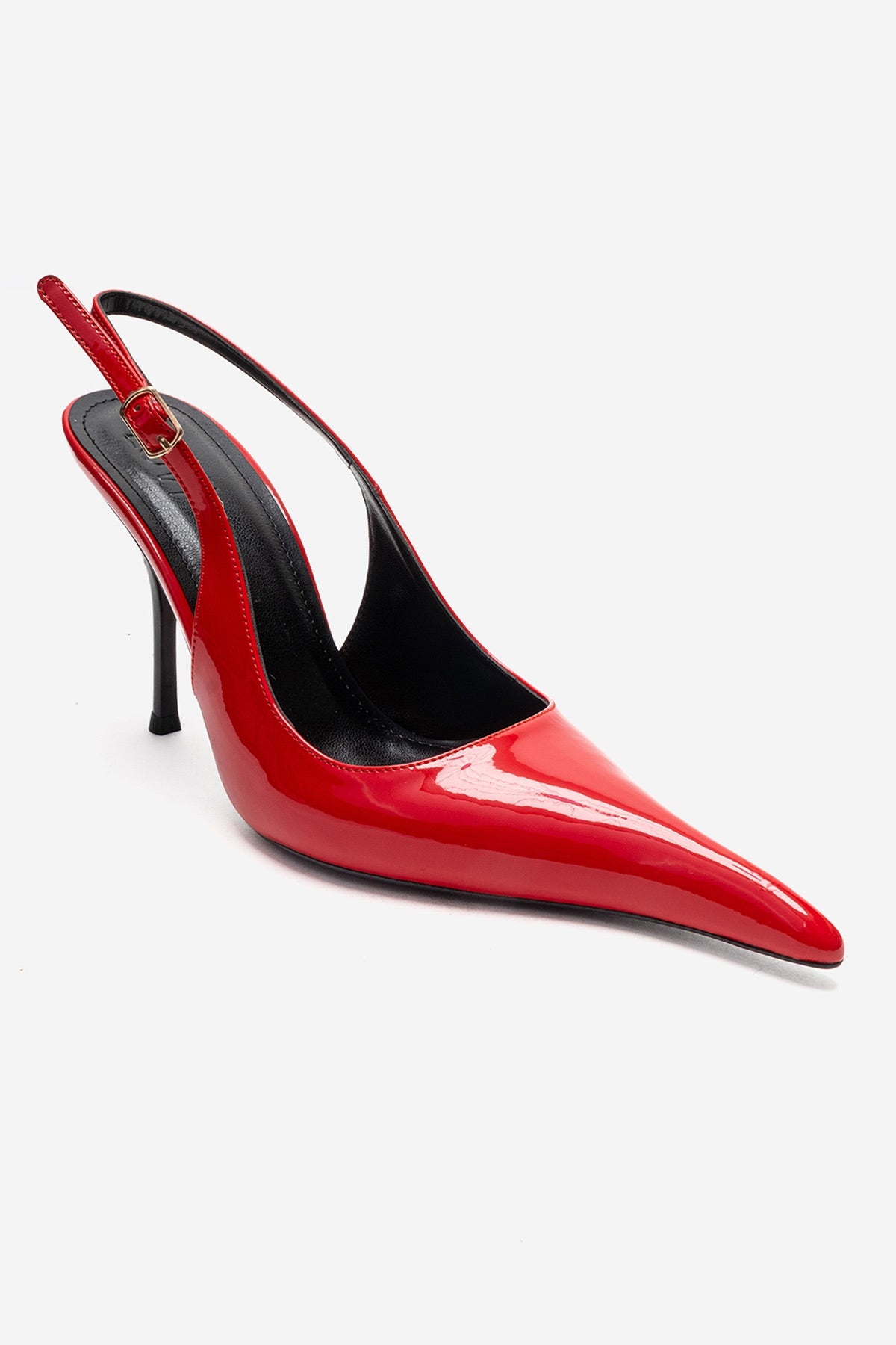 CANDY - Red Genuine Leather Patent Pointed-Toe Stiletto Pump (Women)