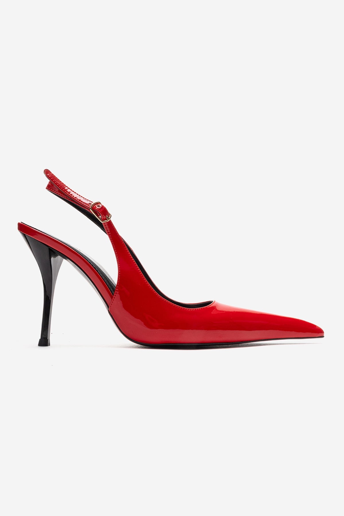 CANDY - Red Genuine Leather Patent Pointed-Toe Stiletto Pump (Women)
