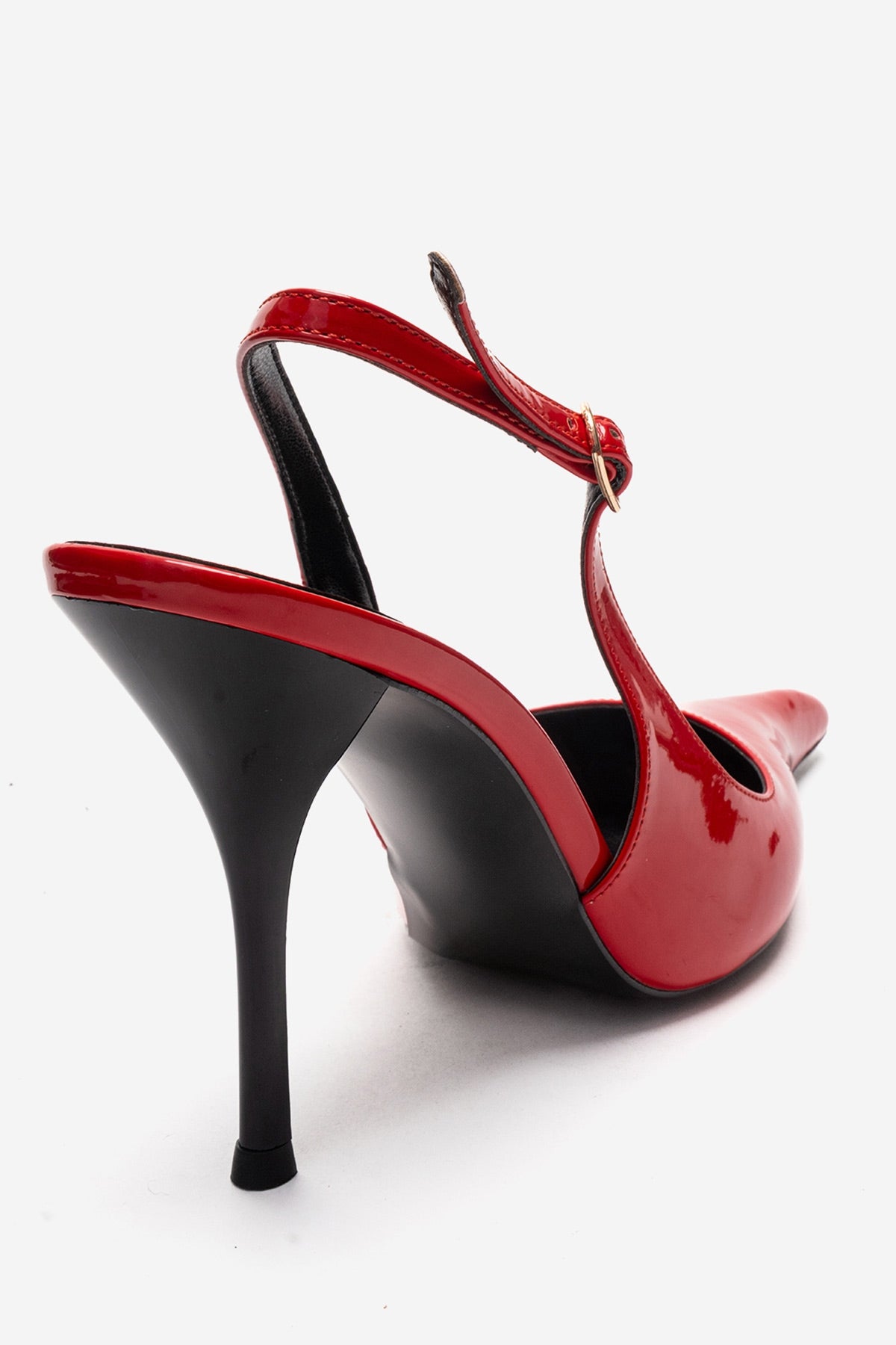 CANDY - Red Genuine Leather Patent Pointed-Toe Stiletto Pump (Women)