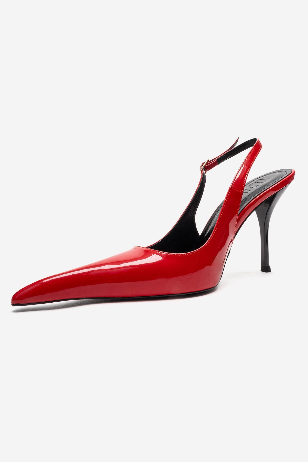 CANDY - Red Genuine Leather Patent Pointed-Toe Stiletto Pump (Women)