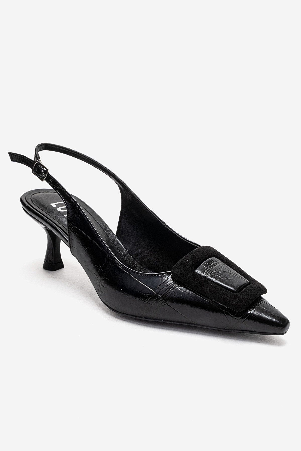 DUBLIN - Black Printed Buckle Stiletto Pump (Women)