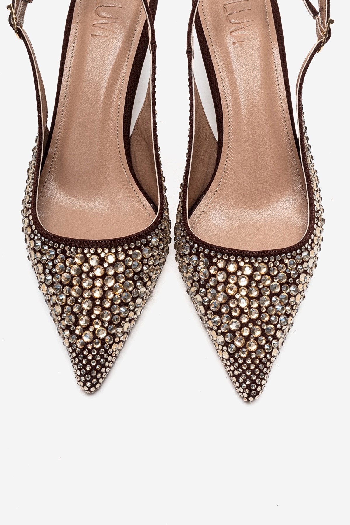 THEA - Brown Gold-Embellished Stiletto Pump (Women)