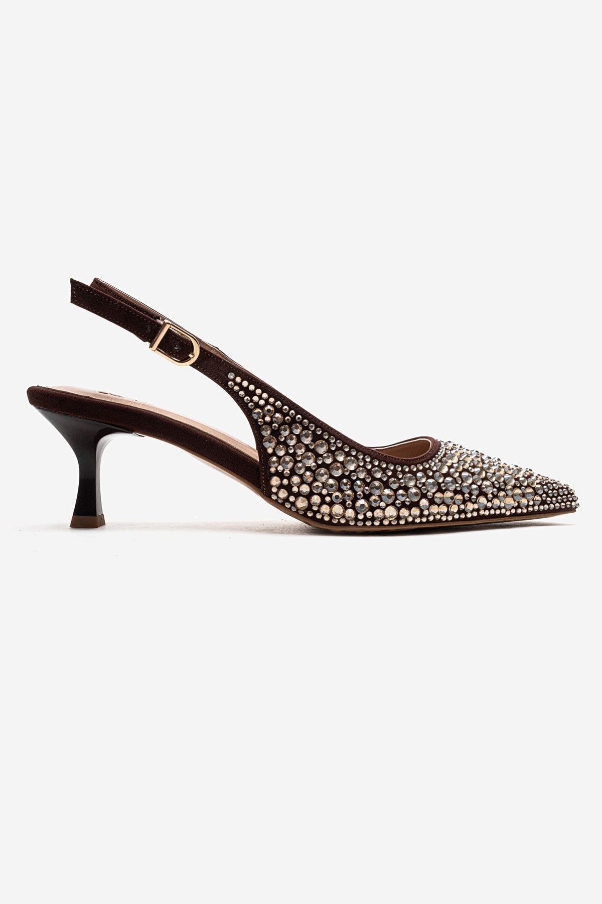 THEA - Brown Gold-Embellished Stiletto Pump (Women)