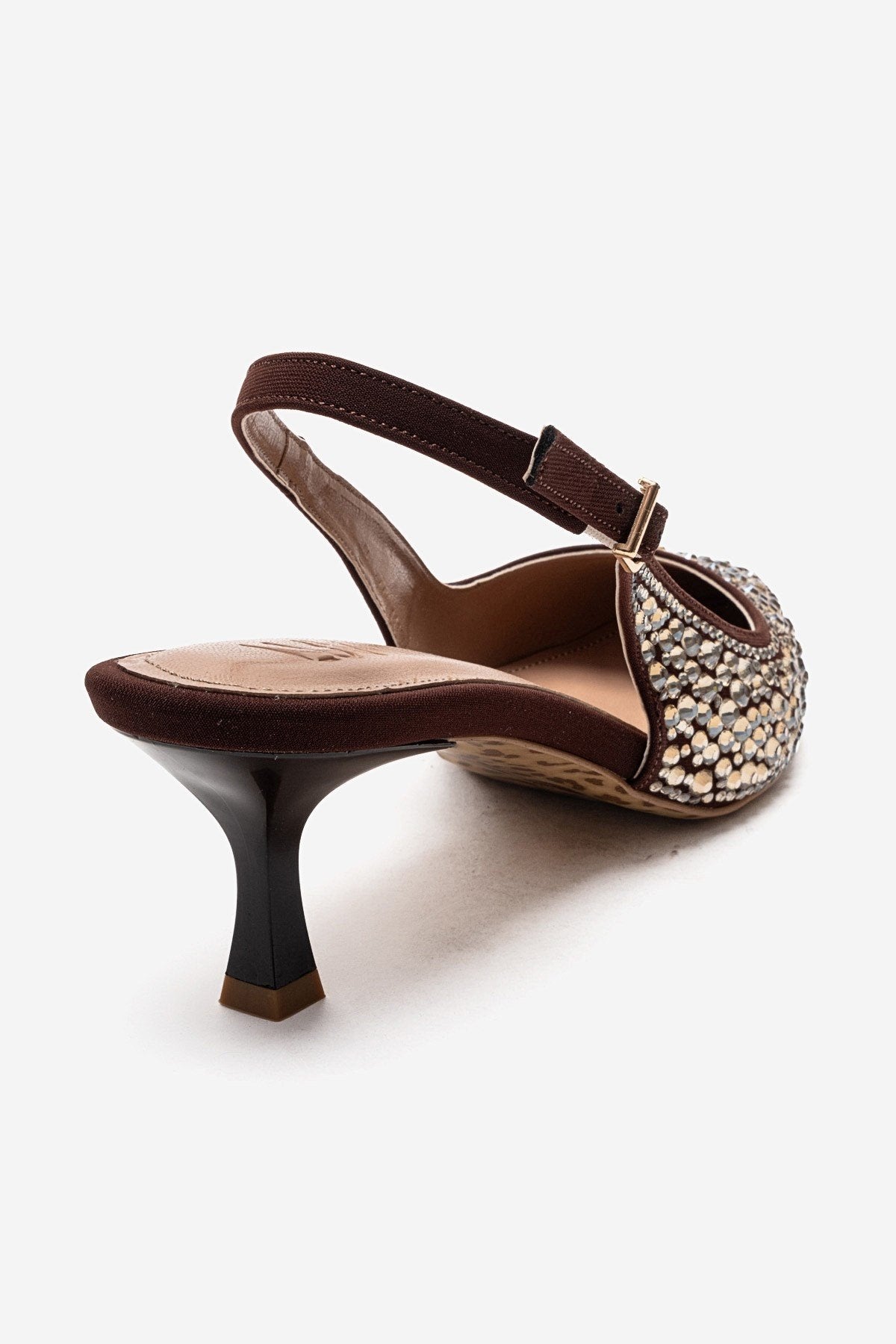 THEA - Brown Gold-Embellished Stiletto Pump (Women)