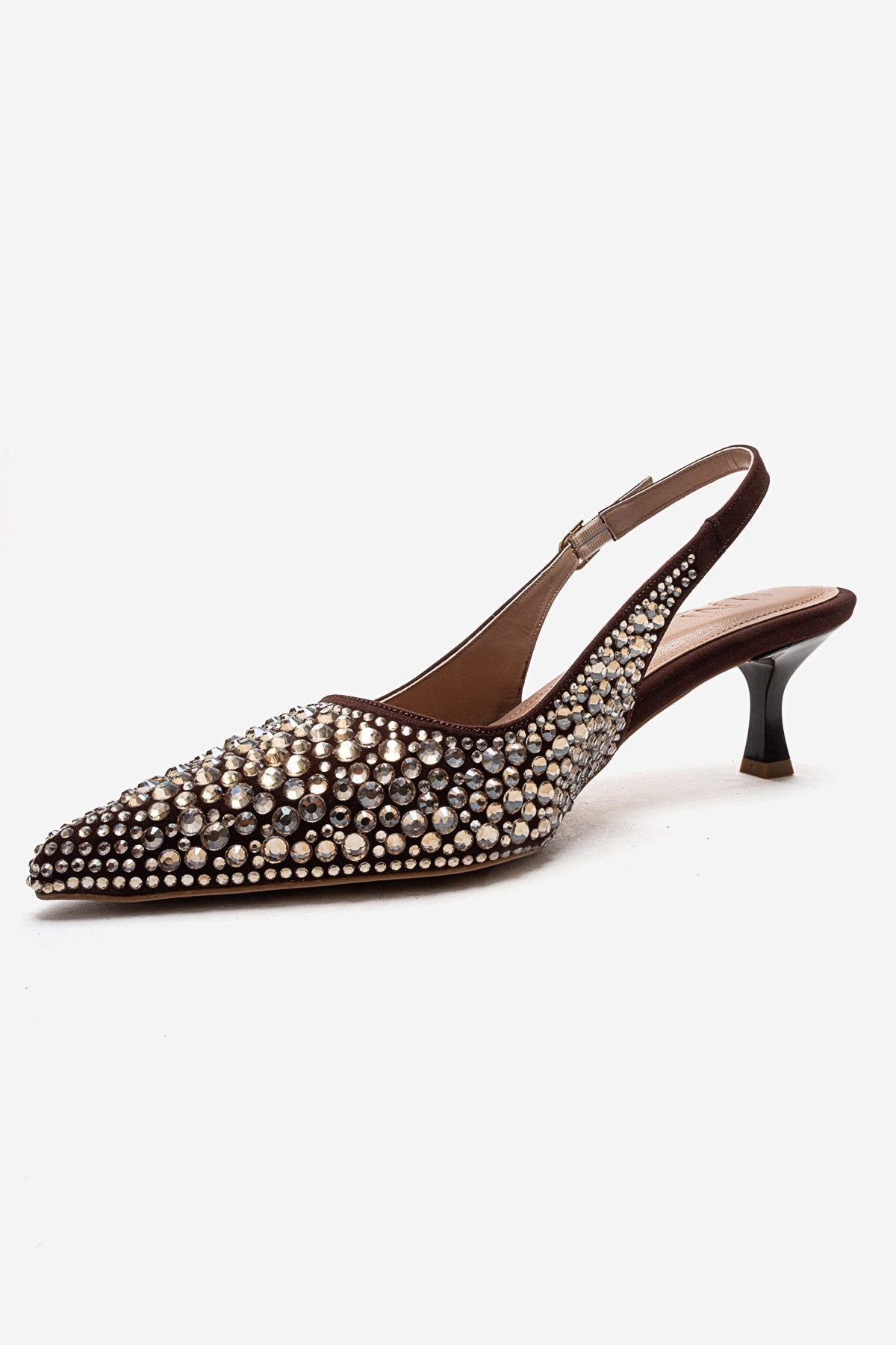 THEA - Brown Gold-Embellished Stiletto Pump (Women)
