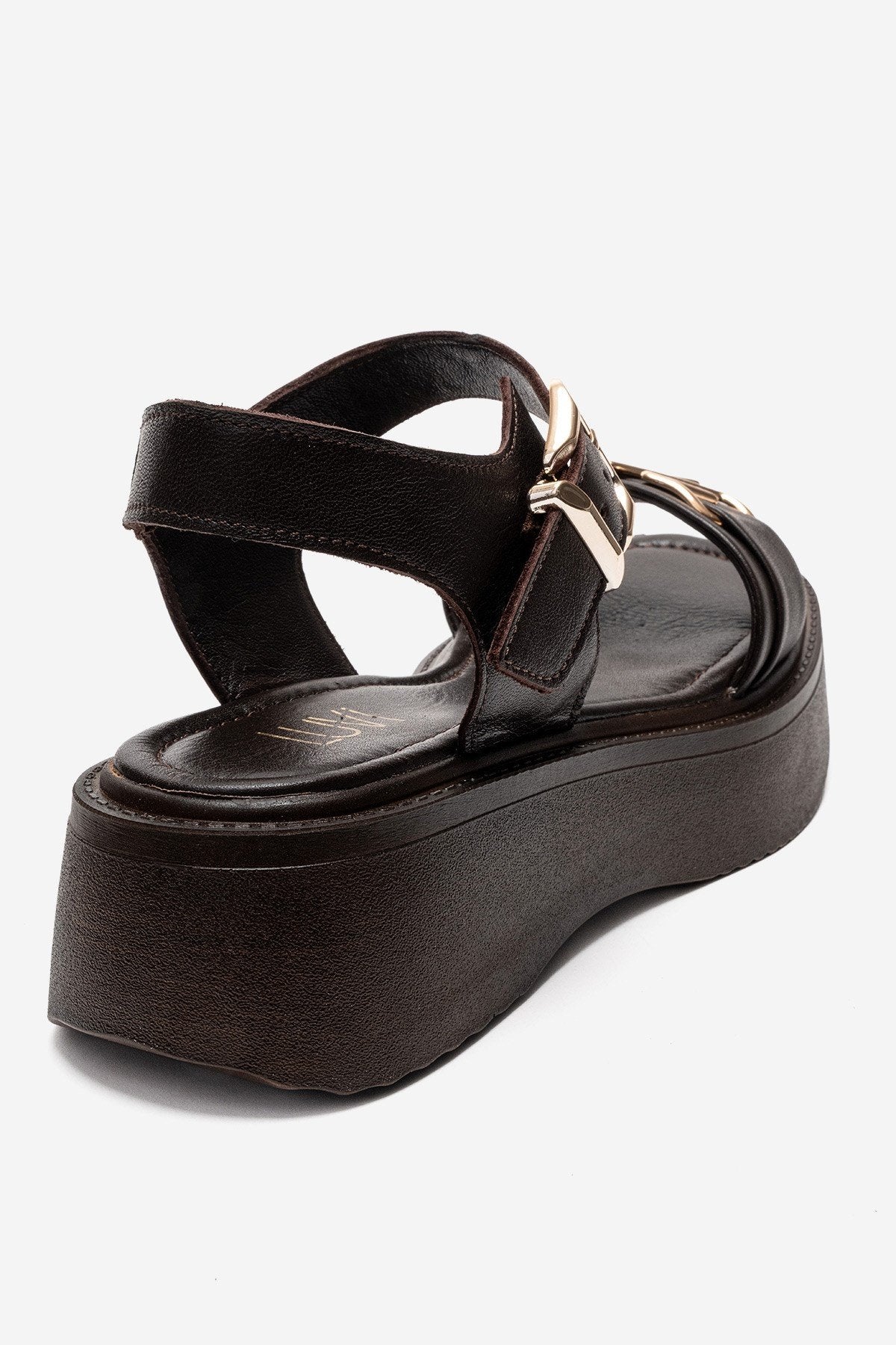 Lone - Brown Genuine Leather Platform Sandal (Women)