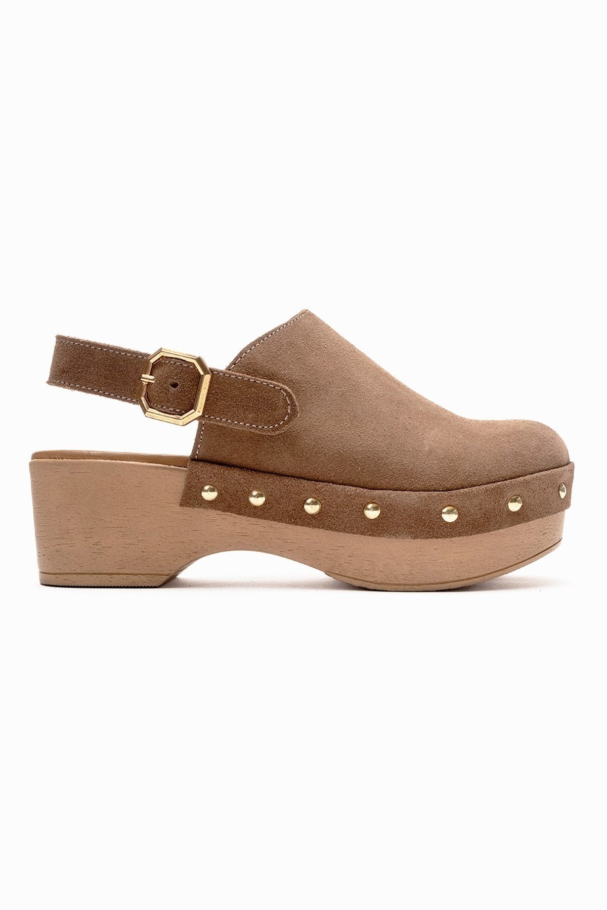 NORDEN - Camel Genuine Leather Platform Heel Sandal (Women)