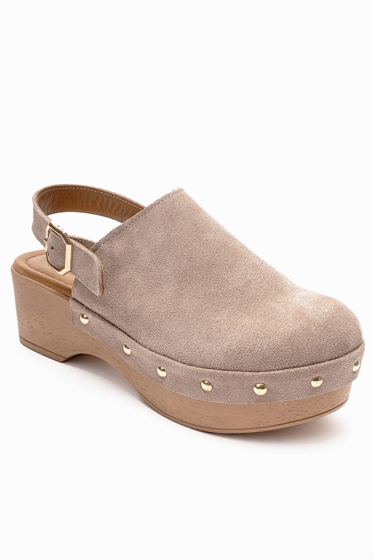 NORDEN - Beige Genuine Leather Platform Heel Sandal (Women)