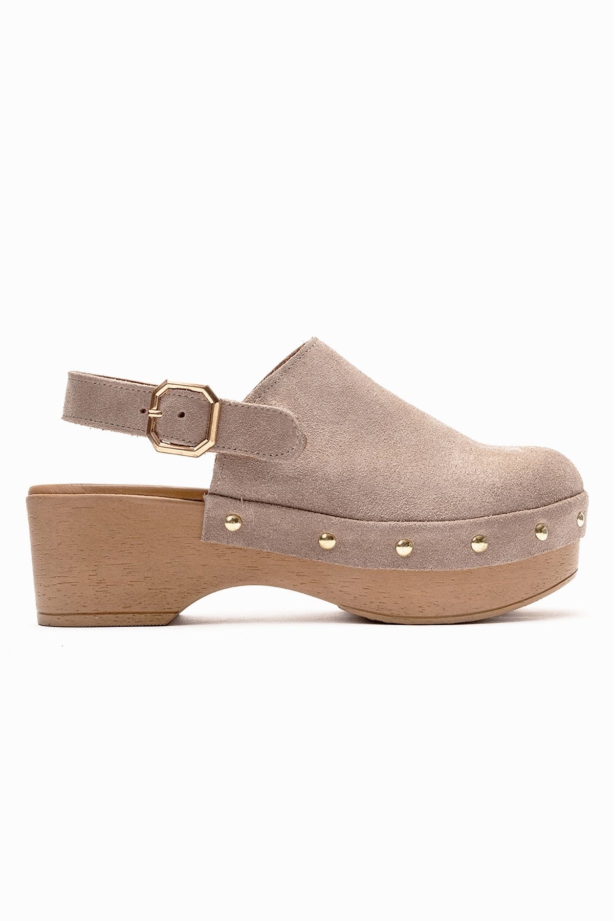 NORDEN - Beige Genuine Leather Platform Heel Sandal (Women)