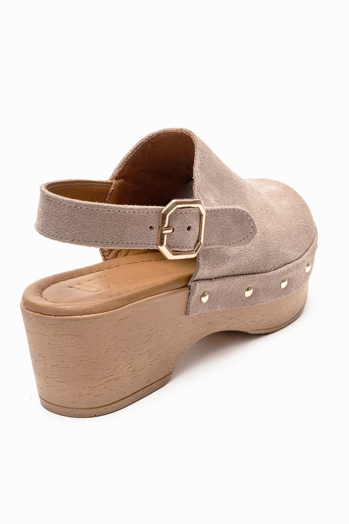 NORDEN - Beige Genuine Leather Platform Heel Sandal (Women)
