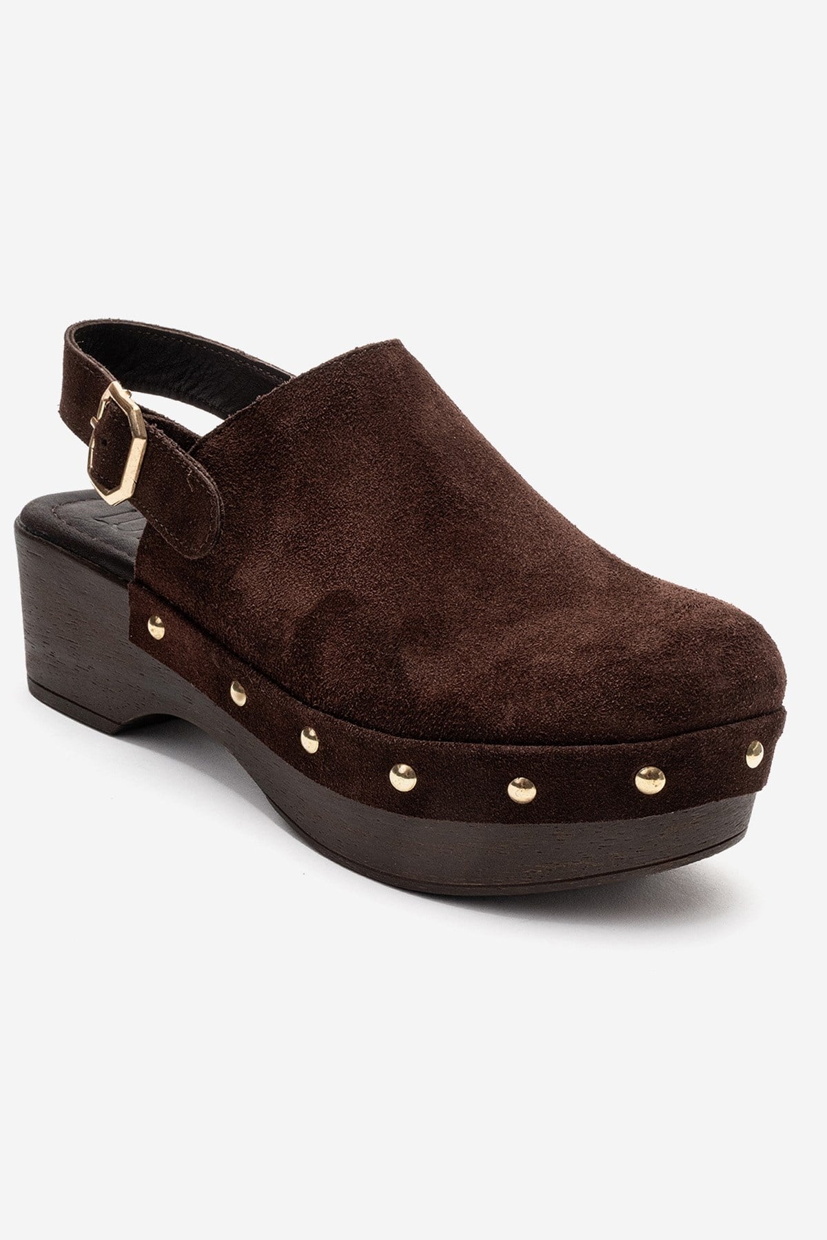 NORDEN - Brown Genuine Leather Platform Heel Sandal (Women)