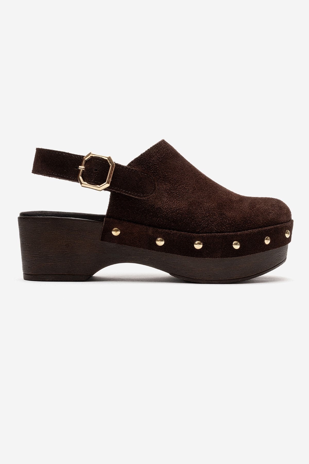 NORDEN - Brown Genuine Leather Platform Heel Sandal (Women)