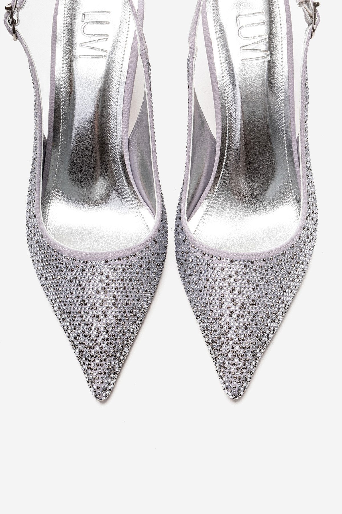 JOHANNA - Silver Jeweled Slingback Stiletto Pump (Women)