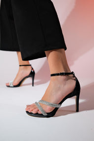 Laredo - Black Patent Embellished Platform Heel Evening Shoe (Women)