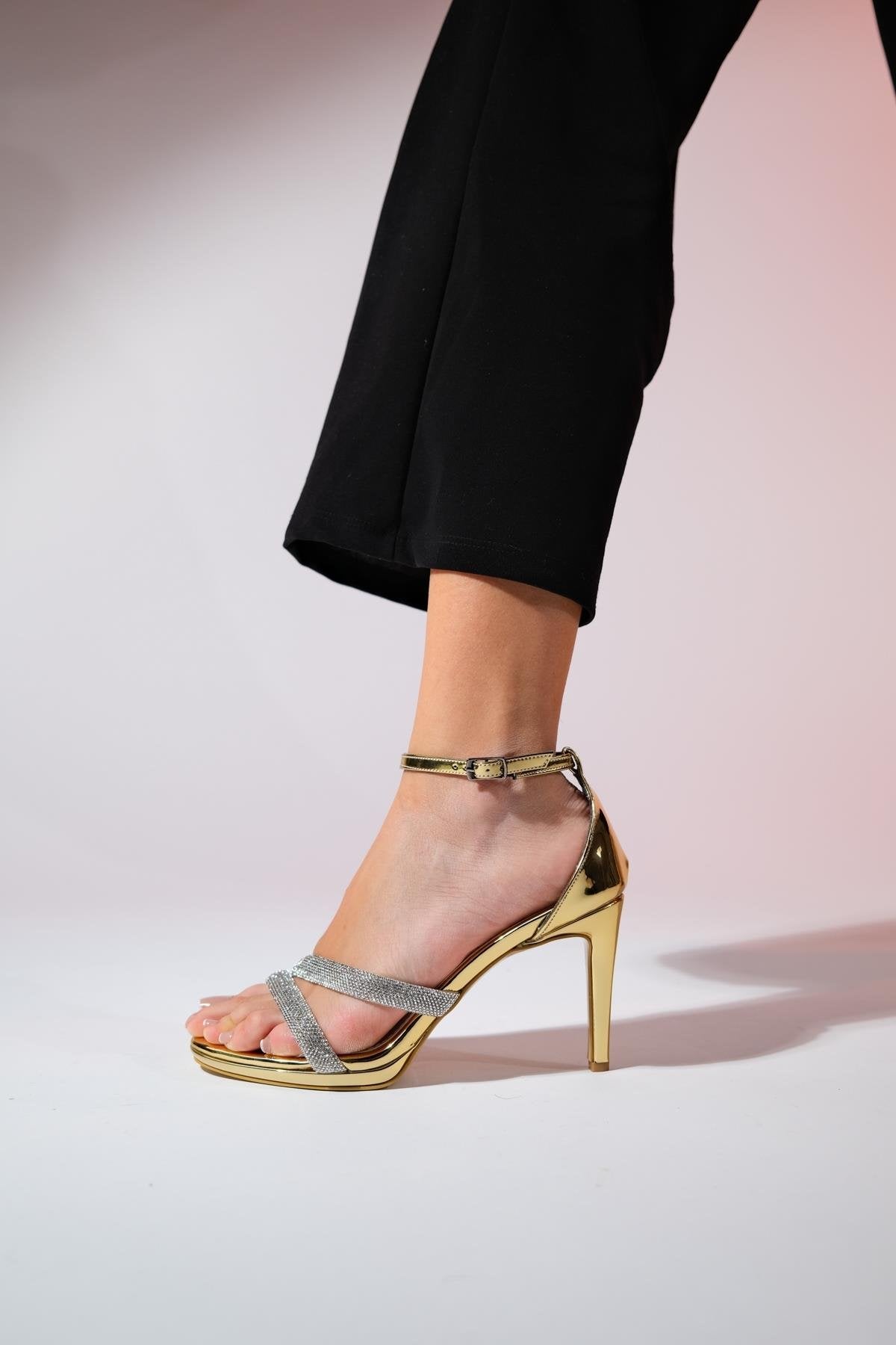 Laredo - Gold Embellished Platform Heel Evening Shoe (Women)