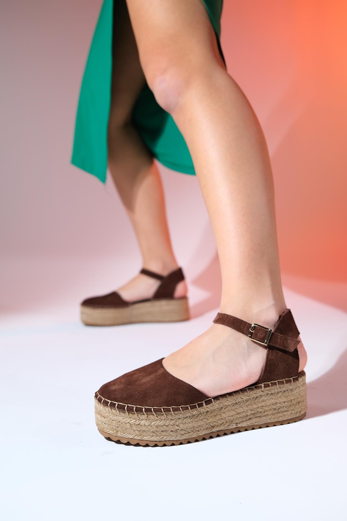 Viba - Brown Suede Leather Espadrilles (Women)