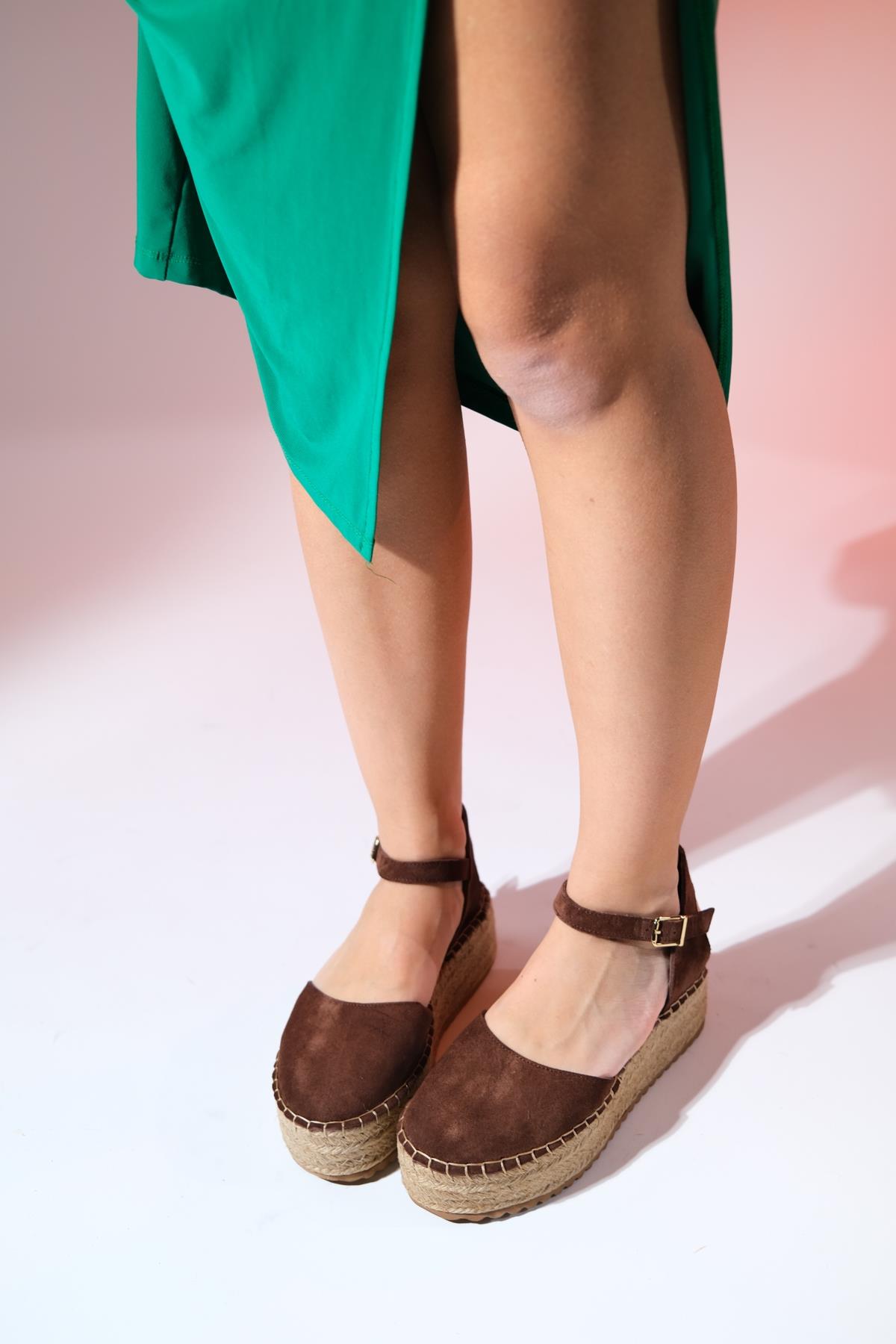 Viba - Brown Suede Leather Espadrilles (Women)