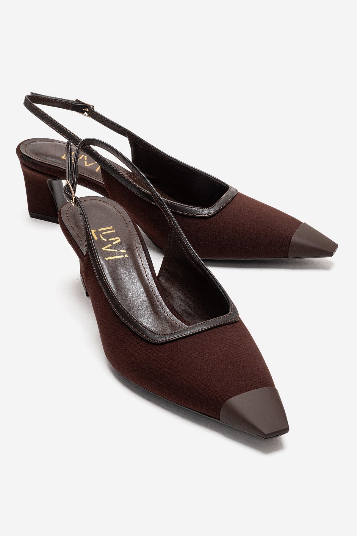 HILDA - Brown Block Heel Pump (Women)
