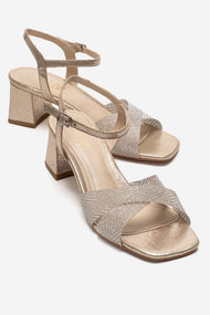 MILAGRO - Gold Block Heel Pump (Women)