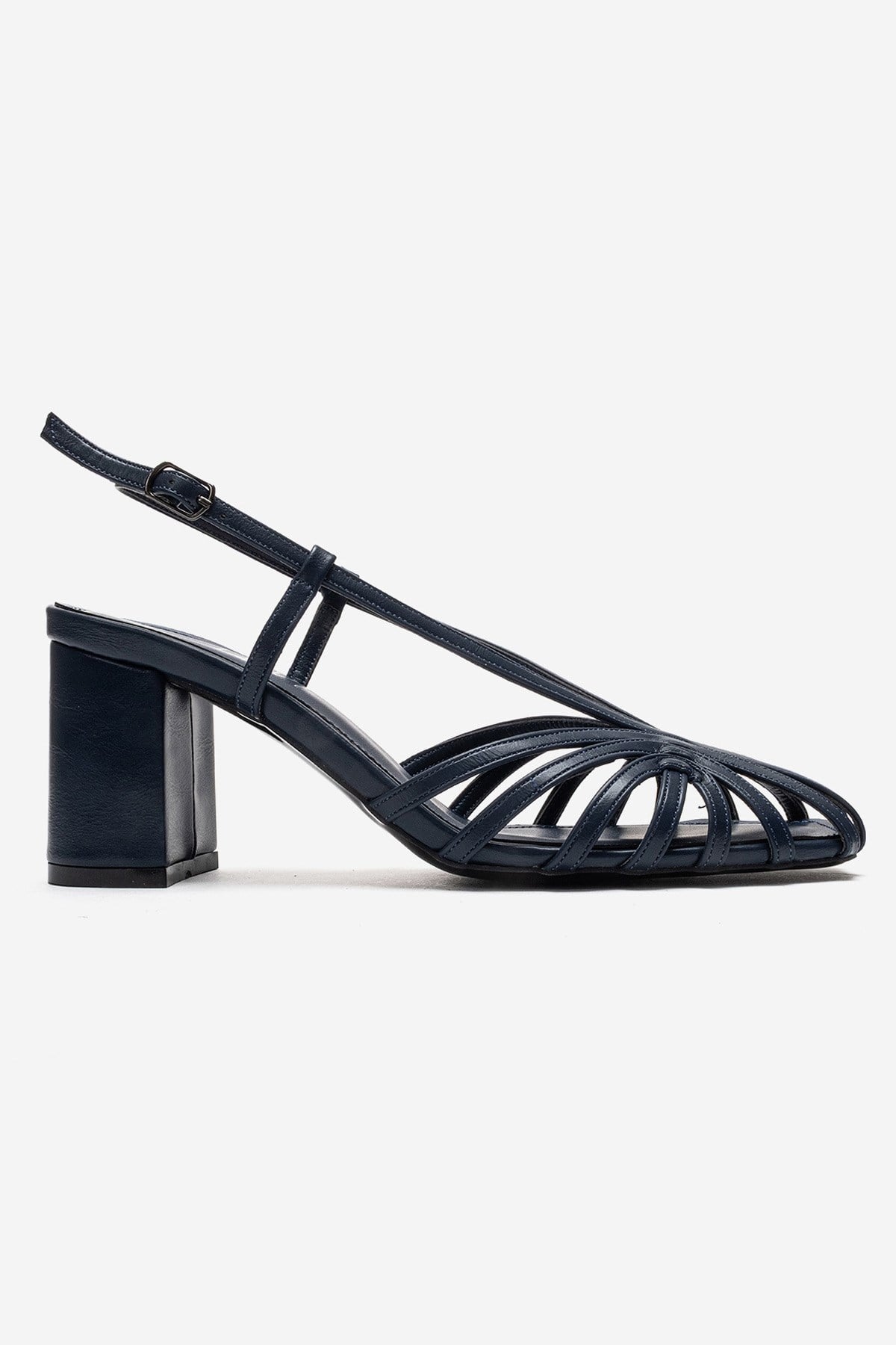 WILDA - Navy Block Heel Pump (Women)