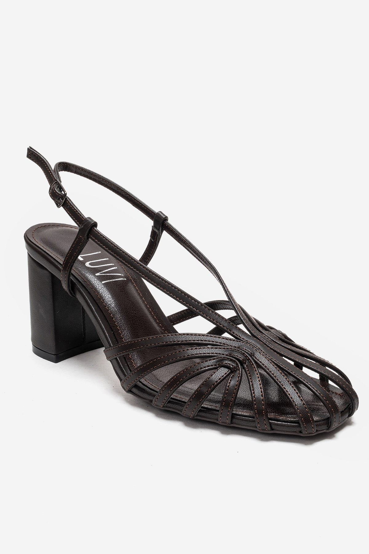 WILDA - Brown Block Heel Pump (Women)