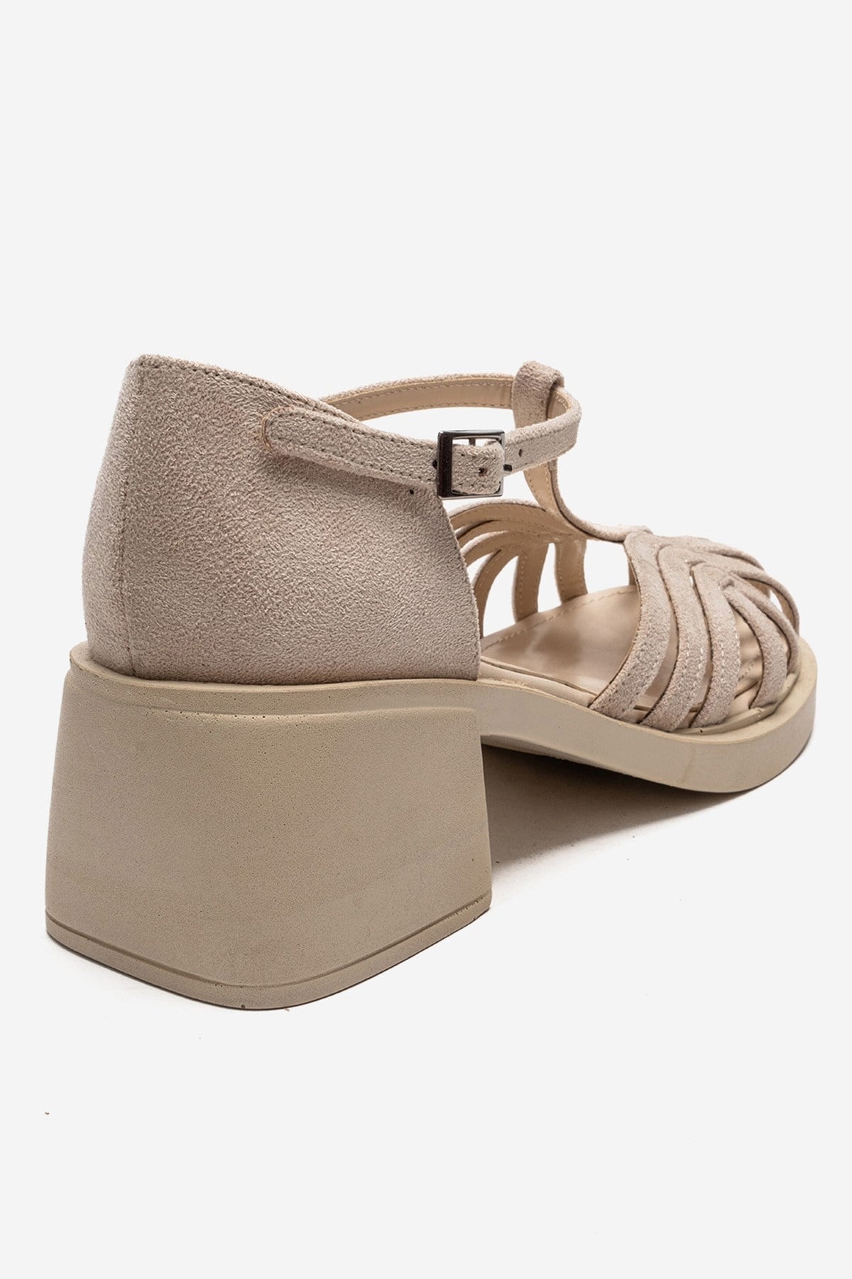 NOLANA - Beige Block Heel Sandal (Women)