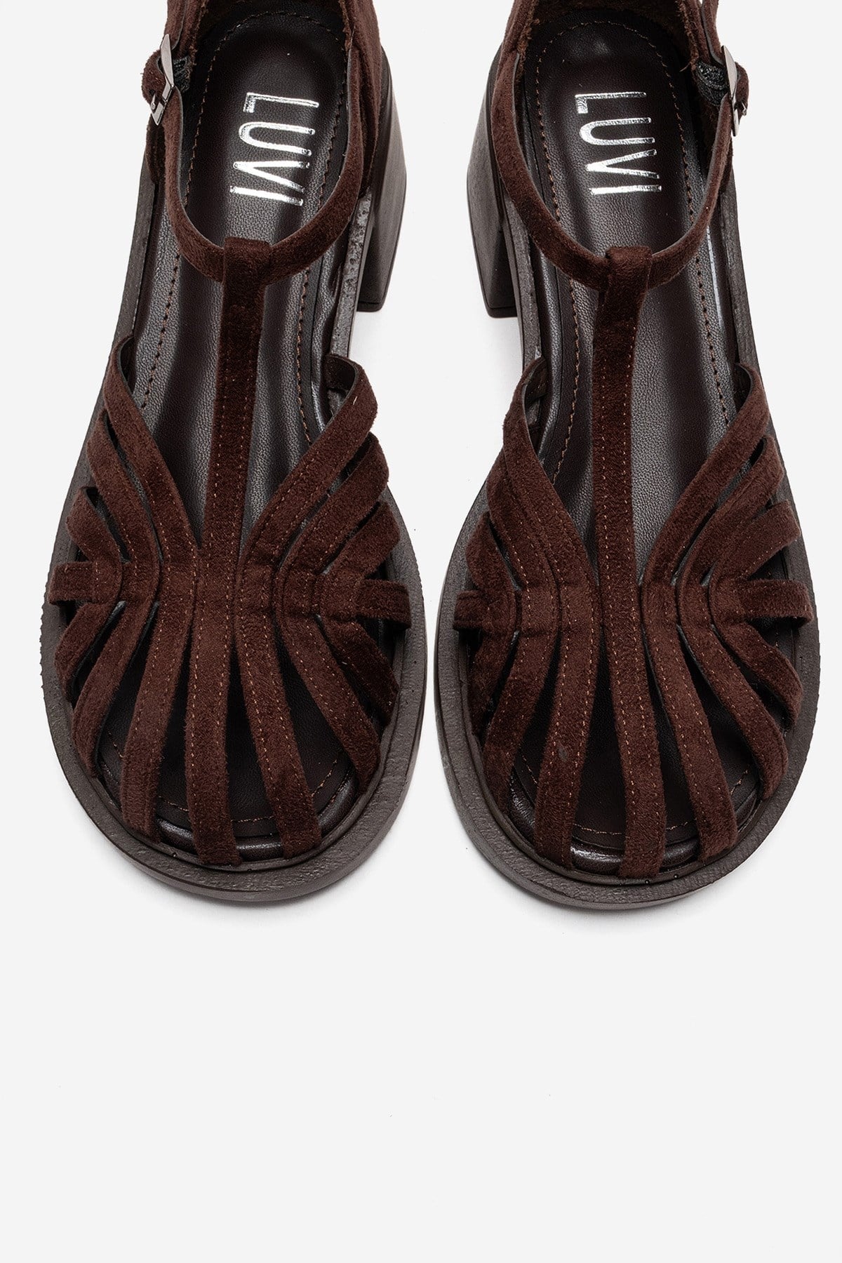 NOLANA - Brown Block Heel Sandal (Women)