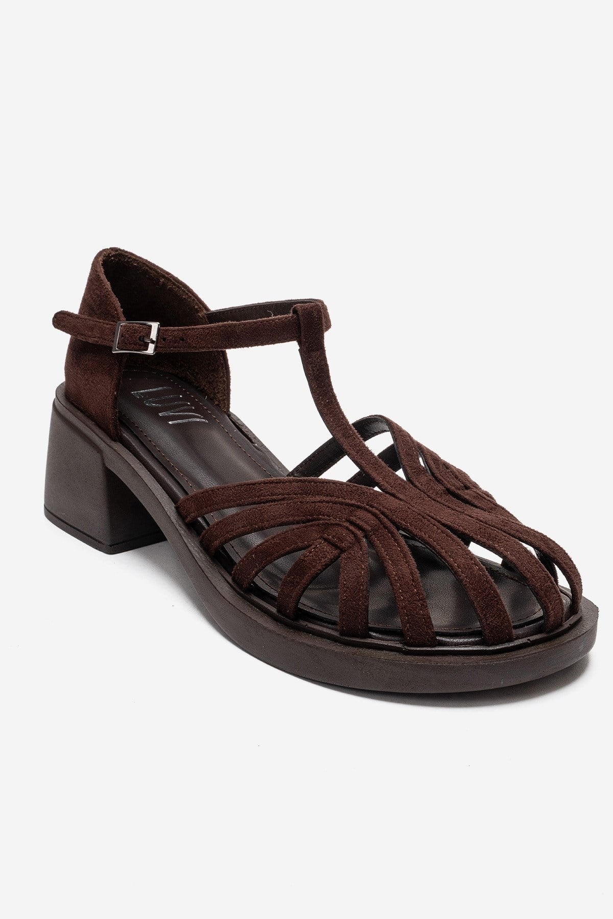 NOLANA - Brown Block Heel Sandal (Women)