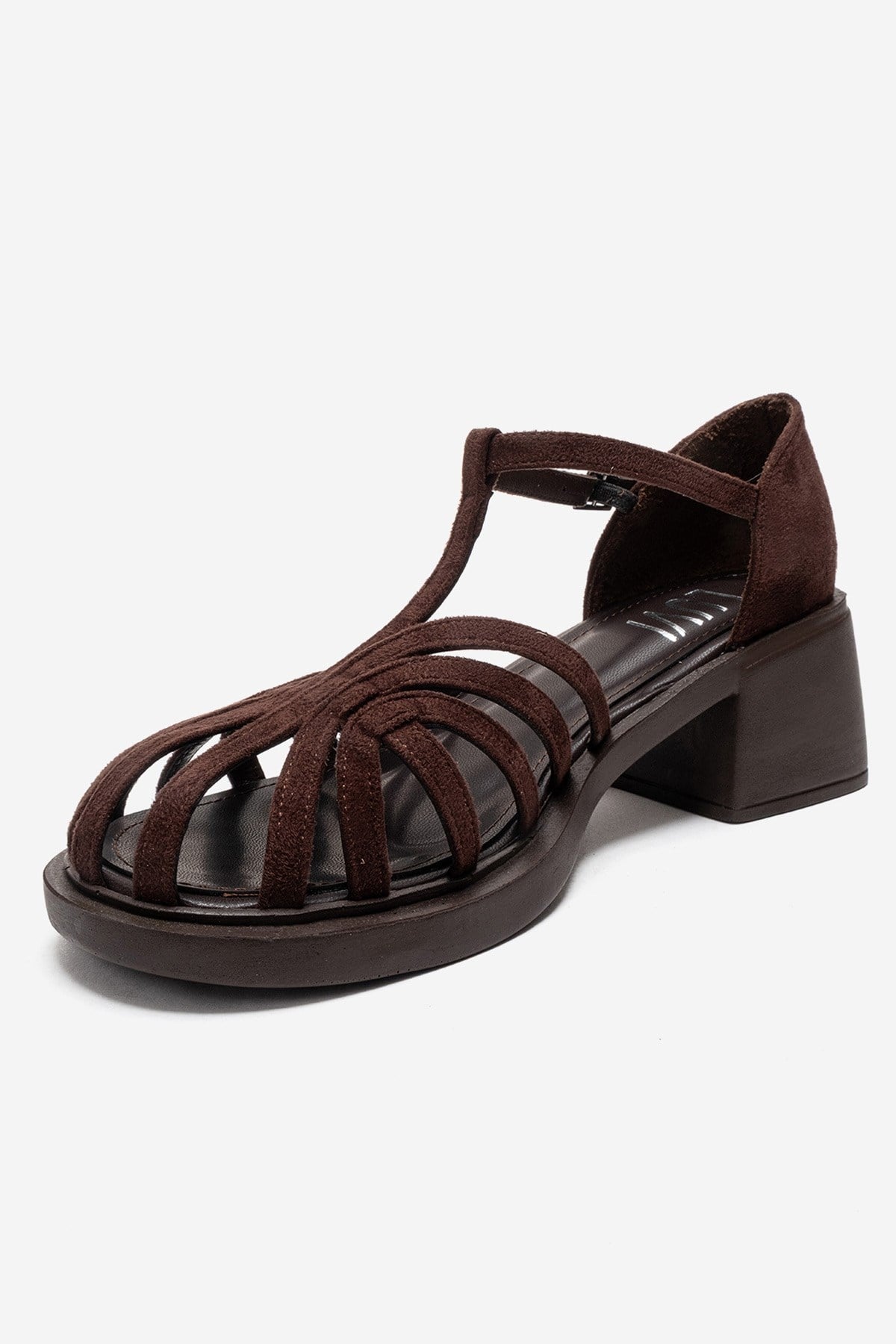 NOLANA - Brown Block Heel Sandal (Women)